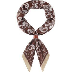 ⚡Men G-Brown Necktie 27.5 Inches Cowboy Scarves Pocket Square Silk Bandanas